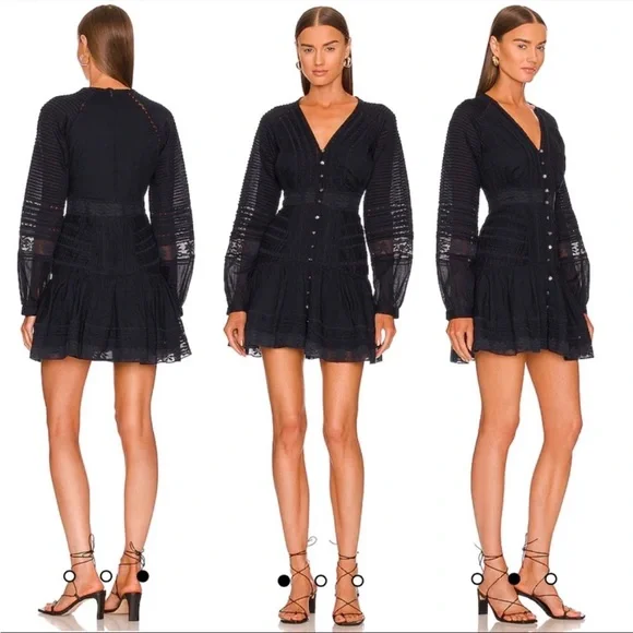 $498 Veronica Beard Addilyn Dress in Ink blue Size 6 Revolve Shopbop - Picture 3 of 11